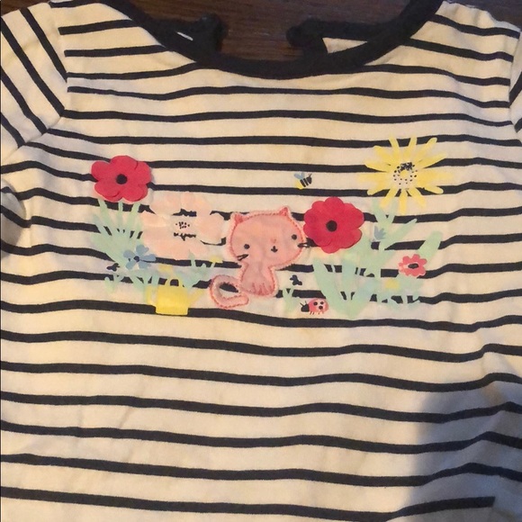 Baby Girl white and navy striped top - Picture 2 of 2